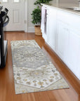 LOOMLAN Rugs Lidia Brown Washable Indoor-Outdoor Rug