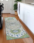 LOOMLAN Rugs Lidia Green Washable Indoor-Outdoor Rug