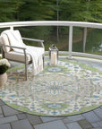 LOOMLAN Rugs Lidia Green Washable Indoor-Outdoor Rug
