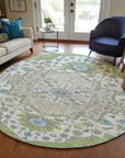 LOOMLAN Rugs Lidia Green Washable Indoor-Outdoor Rug