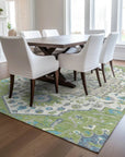 LOOMLAN Rugs Lidia Green Washable Indoor-Outdoor Rug