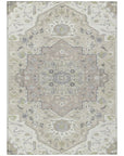 LOOMLAN Rugs Lidia Ivory Washable Indoor-Outdoor Rug