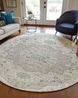 LOOMLAN Rugs Lidia Ivory Washable Indoor-Outdoor Rug