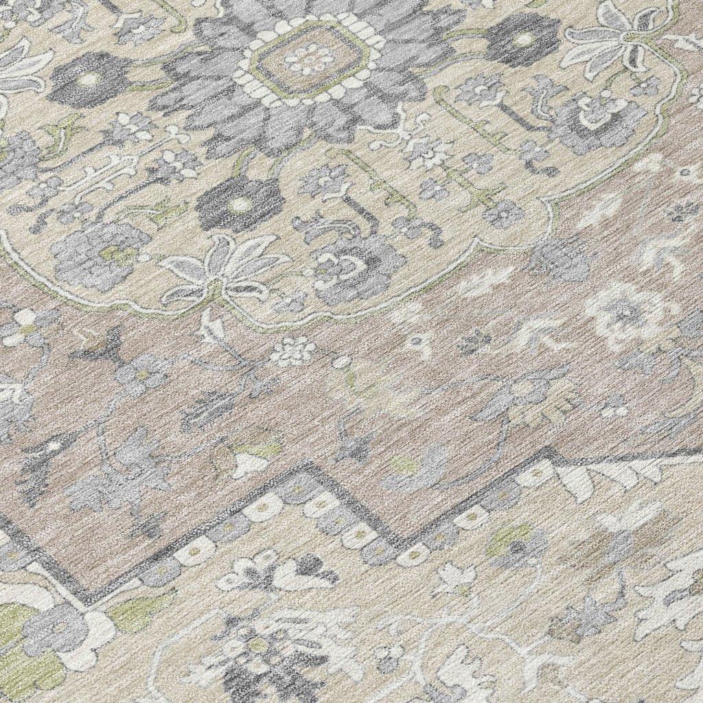 LOOMLAN Rugs Lidia Ivory Washable Indoor-Outdoor Rug