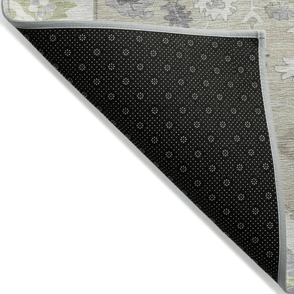 LOOMLAN Rugs Lidia Ivory Washable Indoor-Outdoor Rug