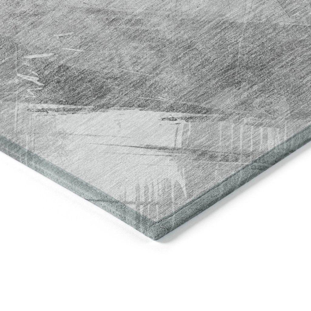 LOOMLAN Rugs Linavie Gray Washable Indoor-Outdoor Rug