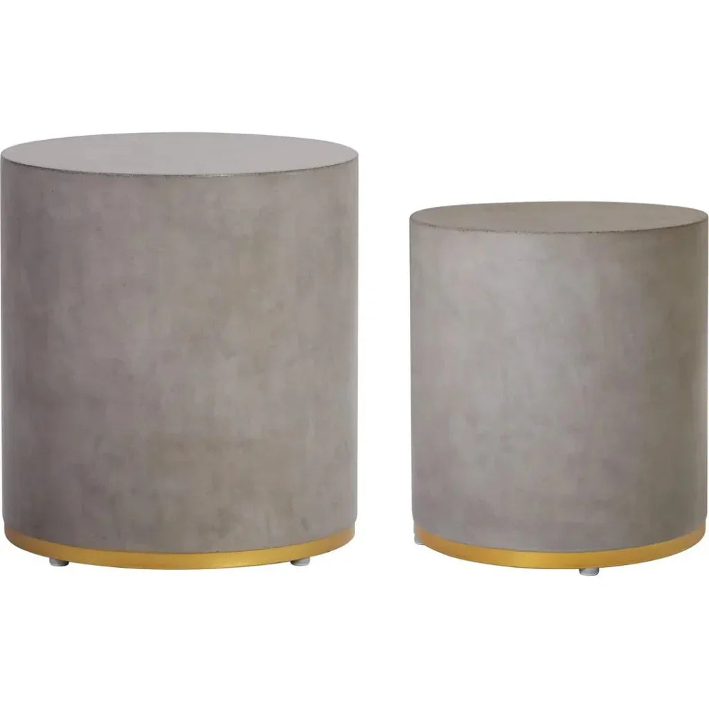 Seasonal Living Linea Ring Accent Table Set - Gold Outdoor End Tables