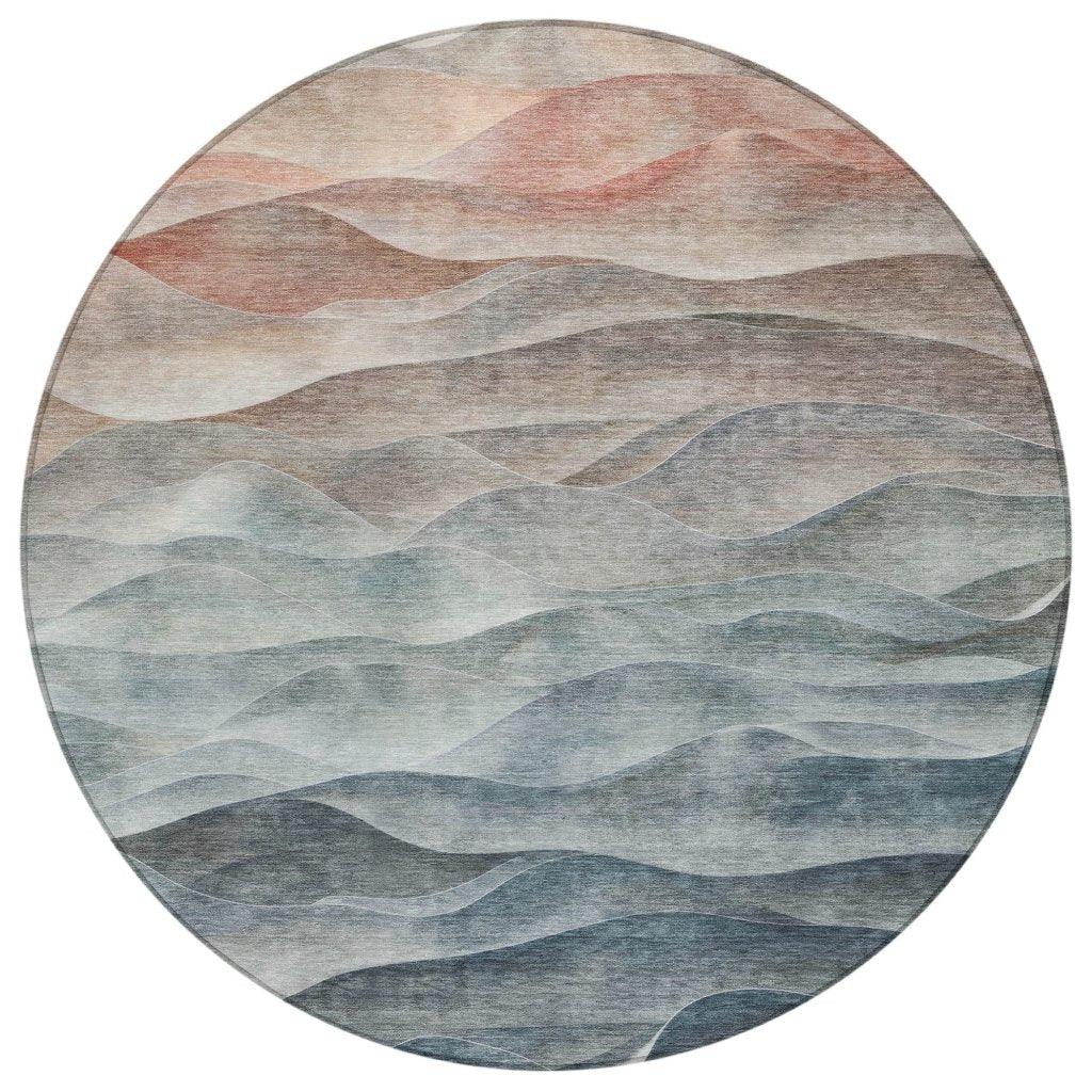 LOOMLAN Rugs Linover Teal Washable Indoor-Outdoor Rug