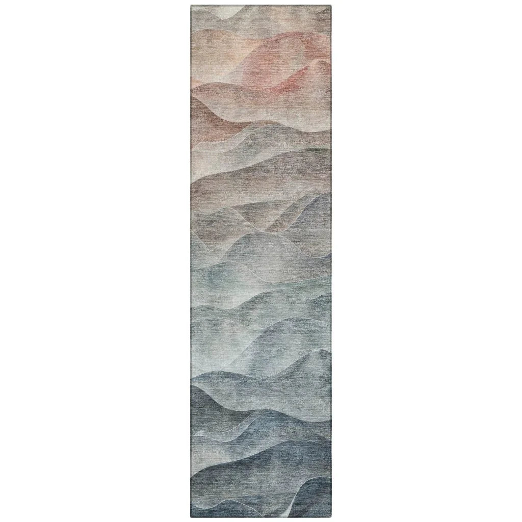 LOOMLAN Rugs Linover Teal Washable Indoor-Outdoor Rug