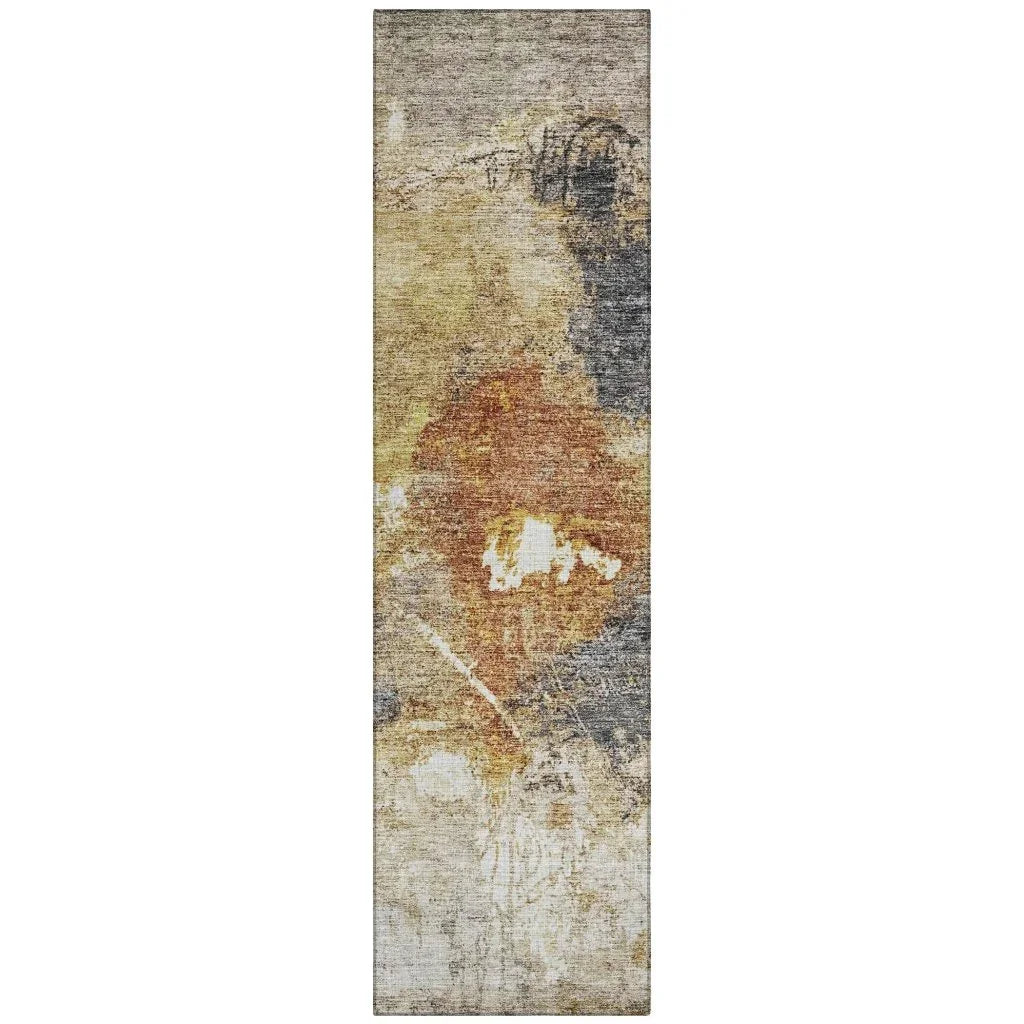 LOOMLAN Rugs Linta Brown Washable Indoor-Outdoor Rug