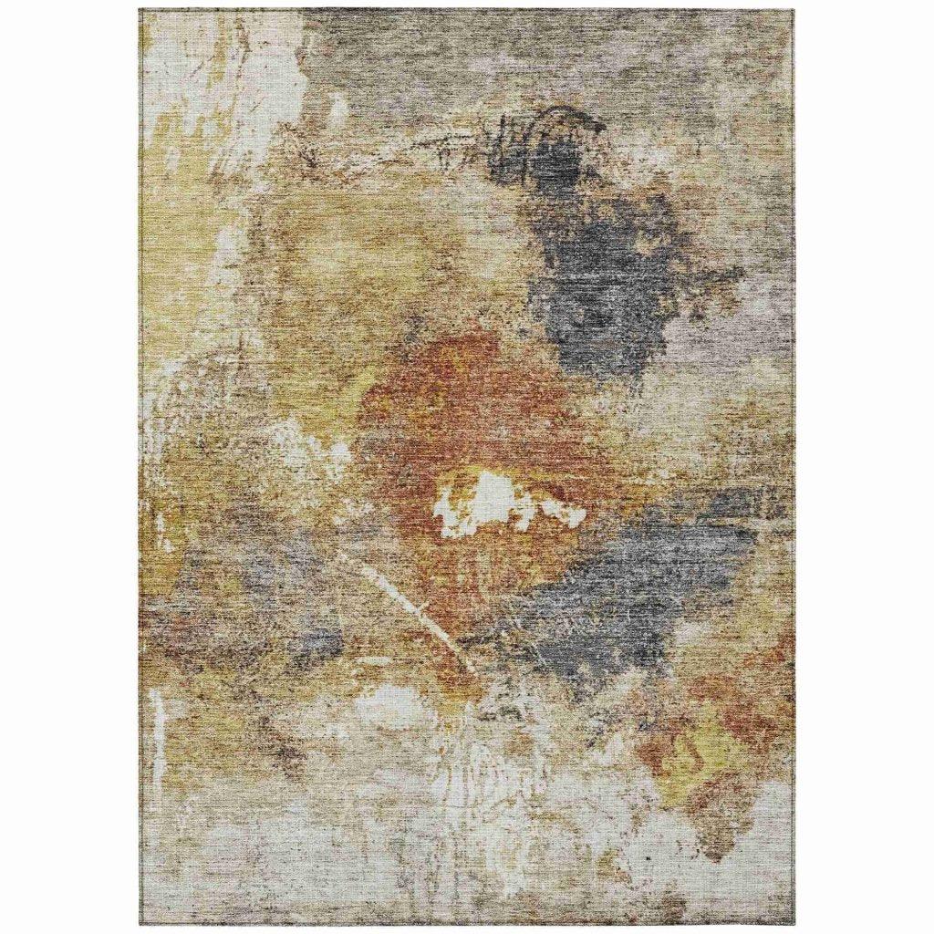 LOOMLAN Rugs Linta Brown Washable Indoor-Outdoor Rug