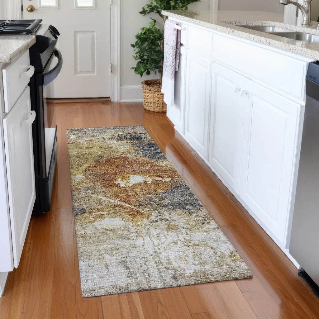 LOOMLAN Rugs Linta Brown Washable Indoor-Outdoor Rug