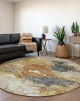 LOOMLAN Rugs Linta Brown Washable Indoor-Outdoor Rug