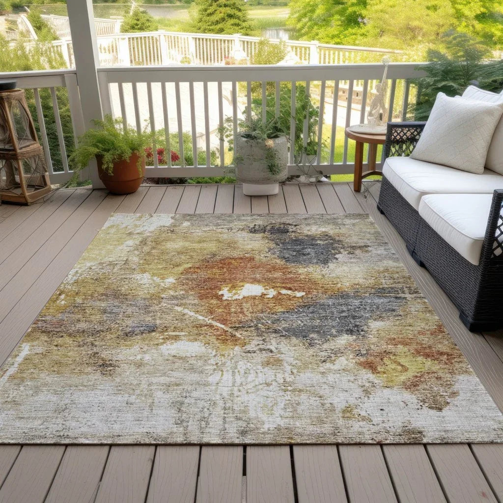 LOOMLAN Rugs Linta Brown Washable Indoor-Outdoor Rug