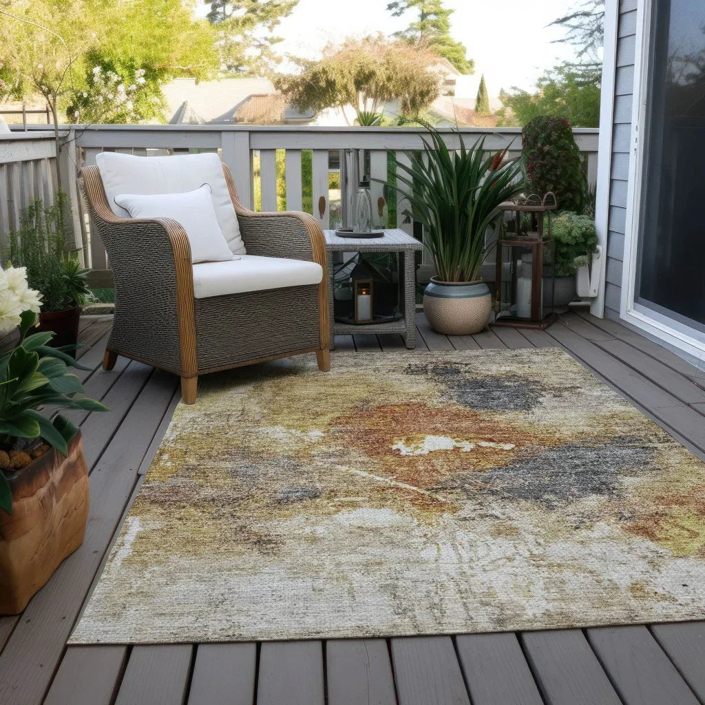 LOOMLAN Rugs Linta Brown Washable Indoor-Outdoor Rug