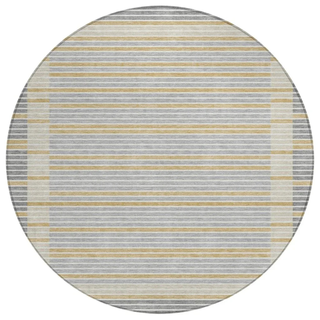 LOOMLAN Rugs Linzia Gray Washable Indoor-Outdoor Rug