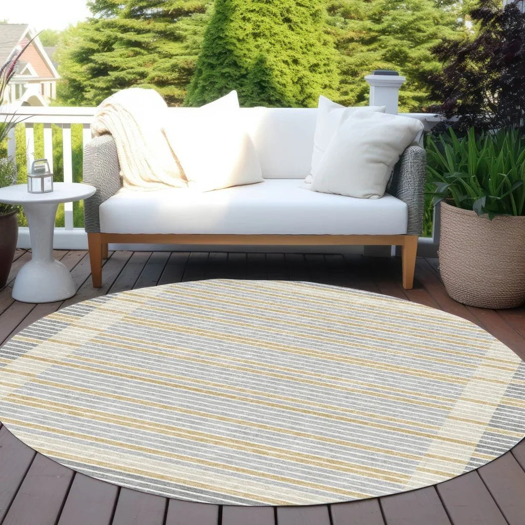 LOOMLAN Rugs Linzia Gray Washable Indoor-Outdoor Rug