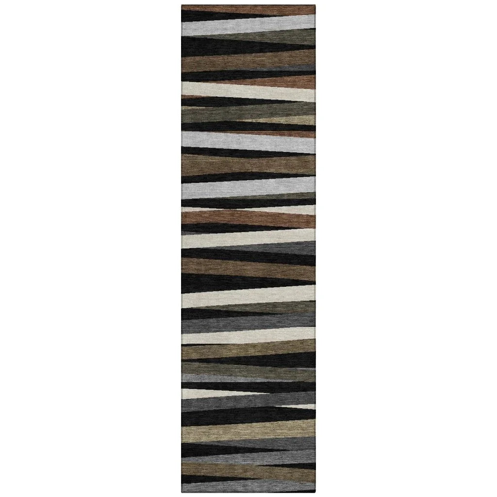 LOOMLAN Rugs Liora Black Washable Indoor-Outdoor Rug