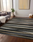 LOOMLAN Rugs Liora Black Washable Indoor-Outdoor Rug