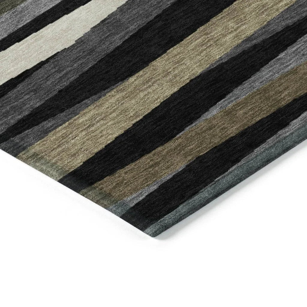 LOOMLAN Rugs Liora Black Washable Indoor-Outdoor Rug
