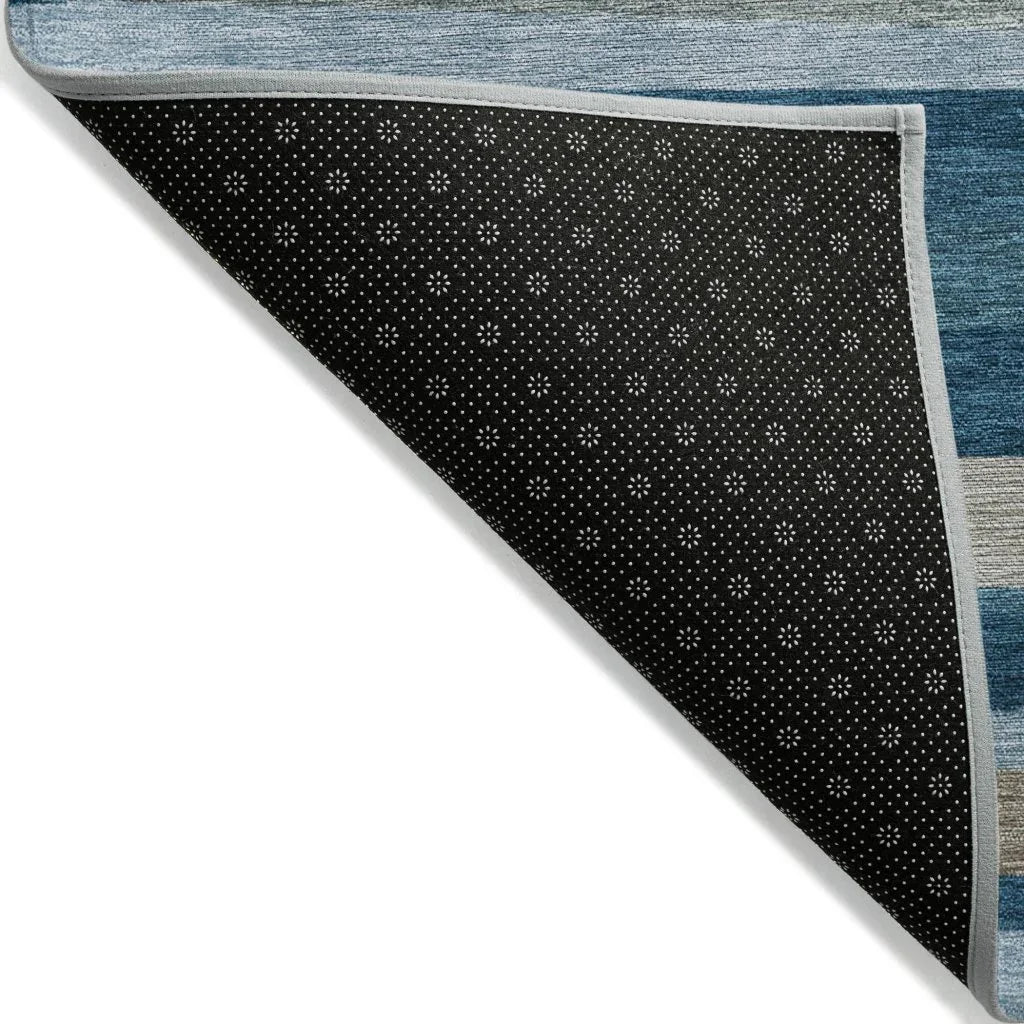 LOOMLAN Rugs Liora Blue Washable Indoor-Outdoor Rug