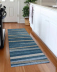 LOOMLAN Rugs Liora Blue Washable Indoor-Outdoor Rug