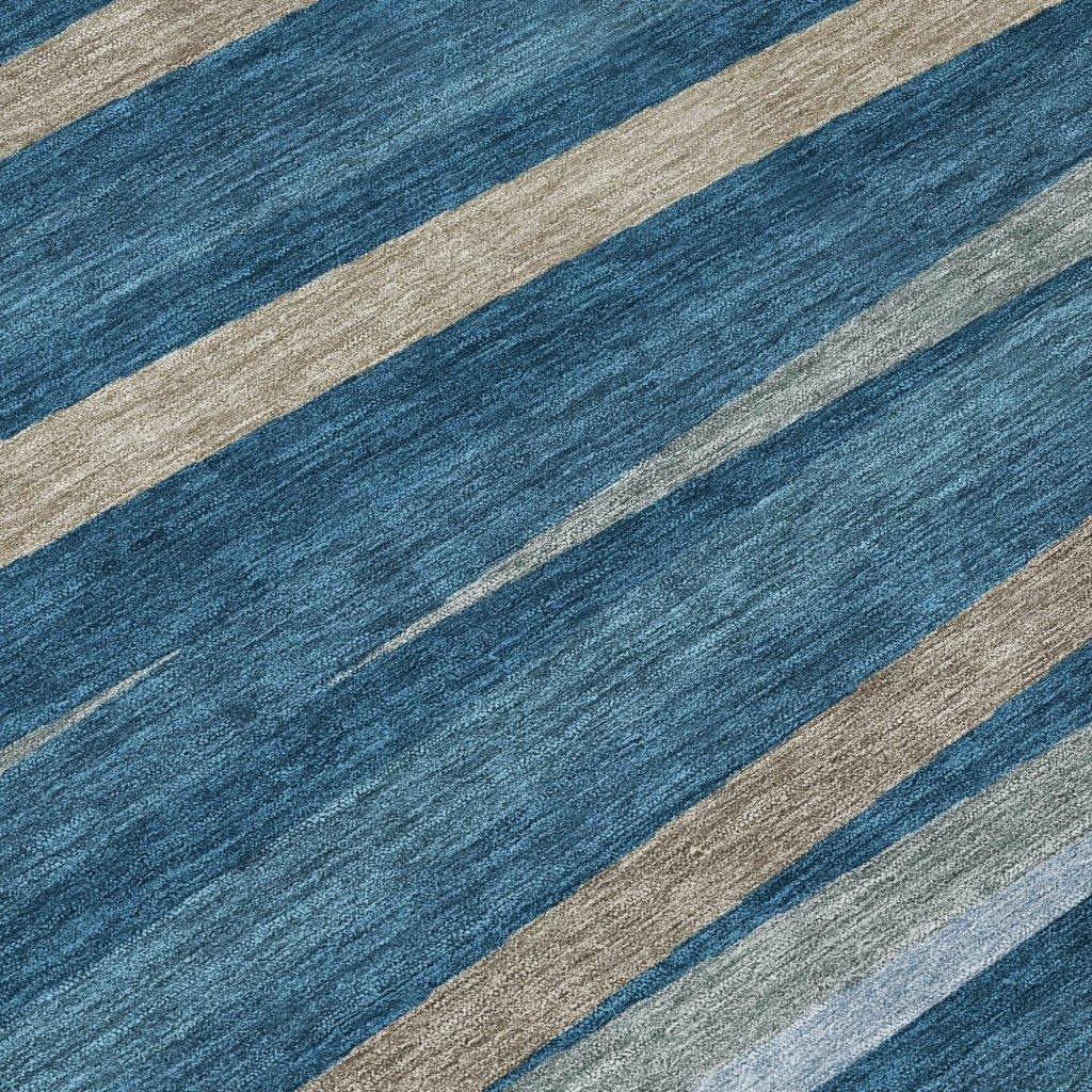 LOOMLAN Rugs Liora Blue Washable Indoor-Outdoor Rug