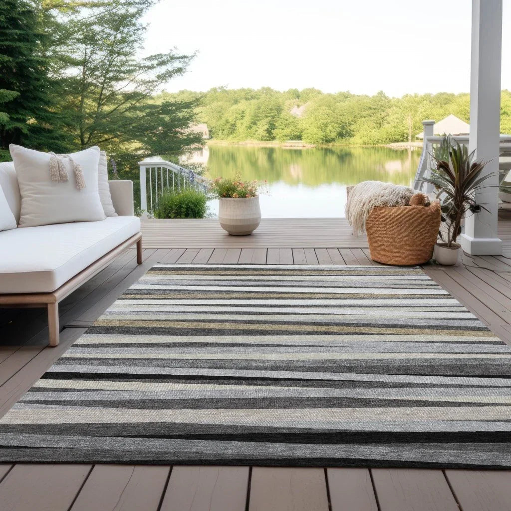 LOOMLAN Rugs Liora Gray Washable Indoor-Outdoor Rug