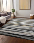 LOOMLAN Rugs Liora Gray Washable Indoor-Outdoor Rug