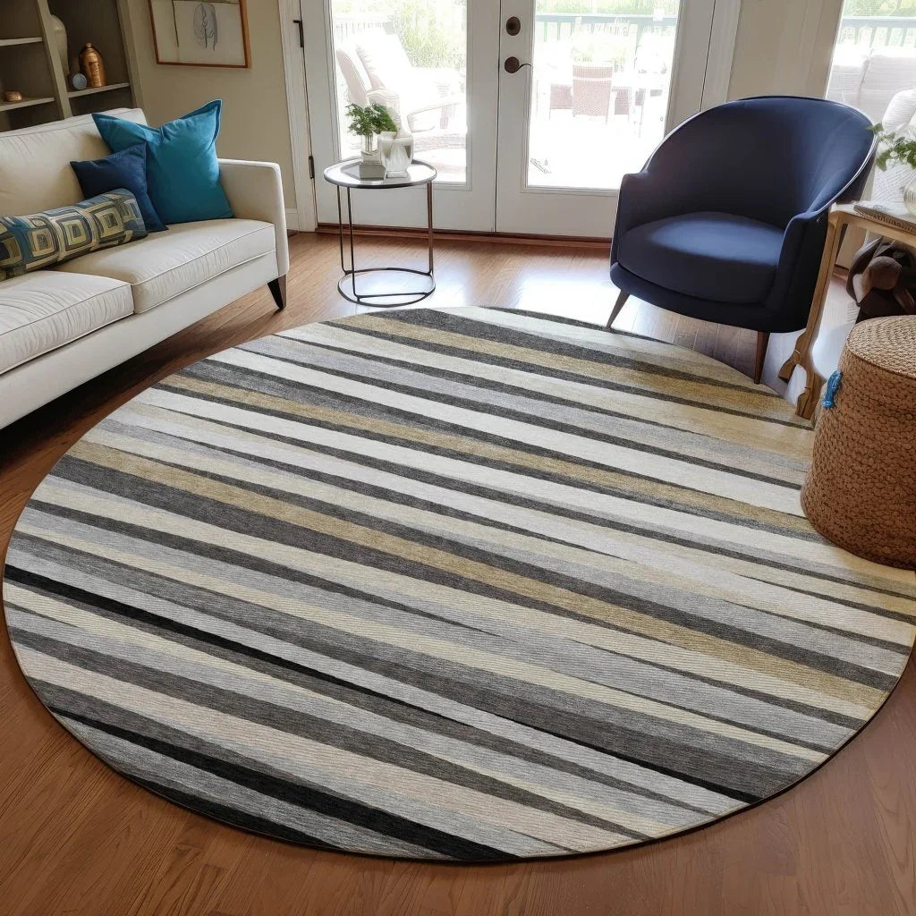 LOOMLAN Rugs Liora Gray Washable Indoor-Outdoor Rug
