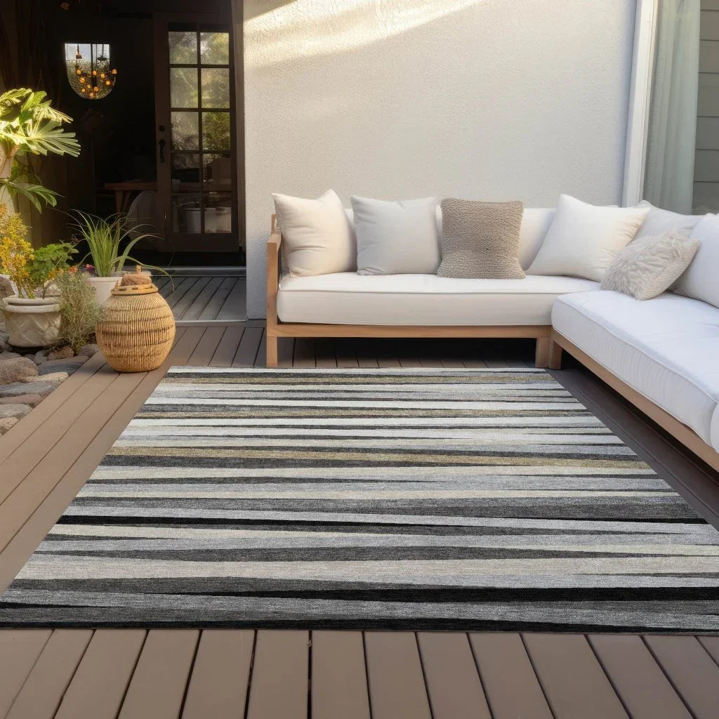 LOOMLAN Rugs Liora Gray Washable Indoor-Outdoor Rug