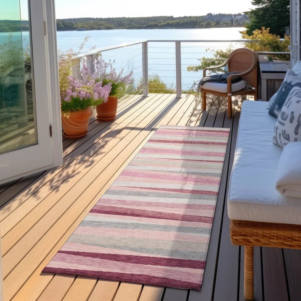 LOOMLAN Rugs Liora Pink Washable Indoor-Outdoor Rug