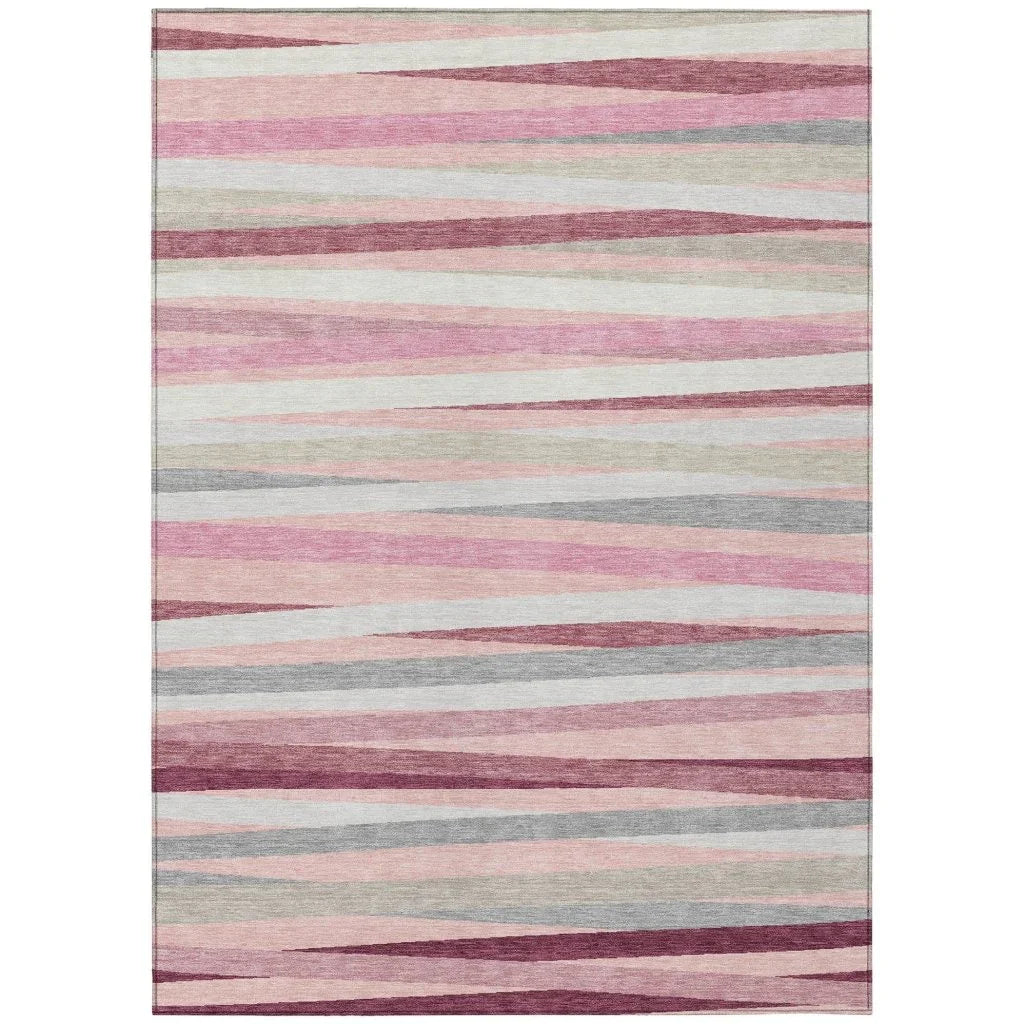 LOOMLAN Rugs Liora Pink Washable Indoor-Outdoor Rug