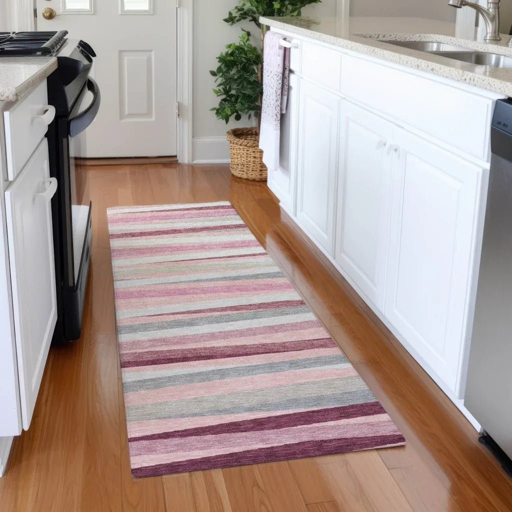 LOOMLAN Rugs Liora Pink Washable Indoor-Outdoor Rug