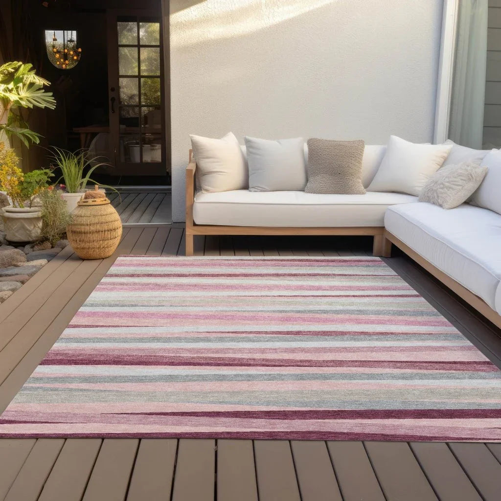 LOOMLAN Rugs Liora Pink Washable Indoor-Outdoor Rug