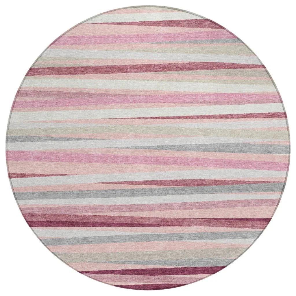 LOOMLAN Rugs Liora Pink Washable Indoor-Outdoor Rug
