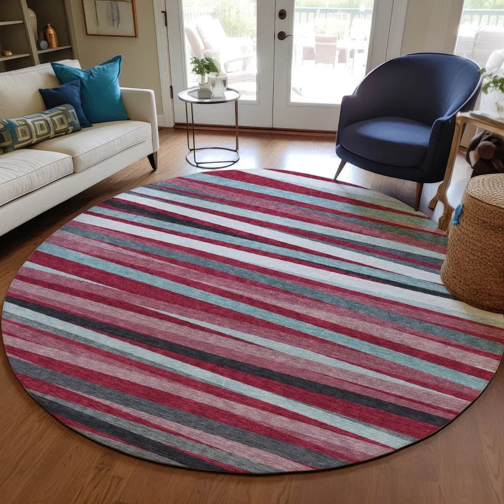 LOOMLAN Rugs Liora Red Washable Indoor-Outdoor Rug