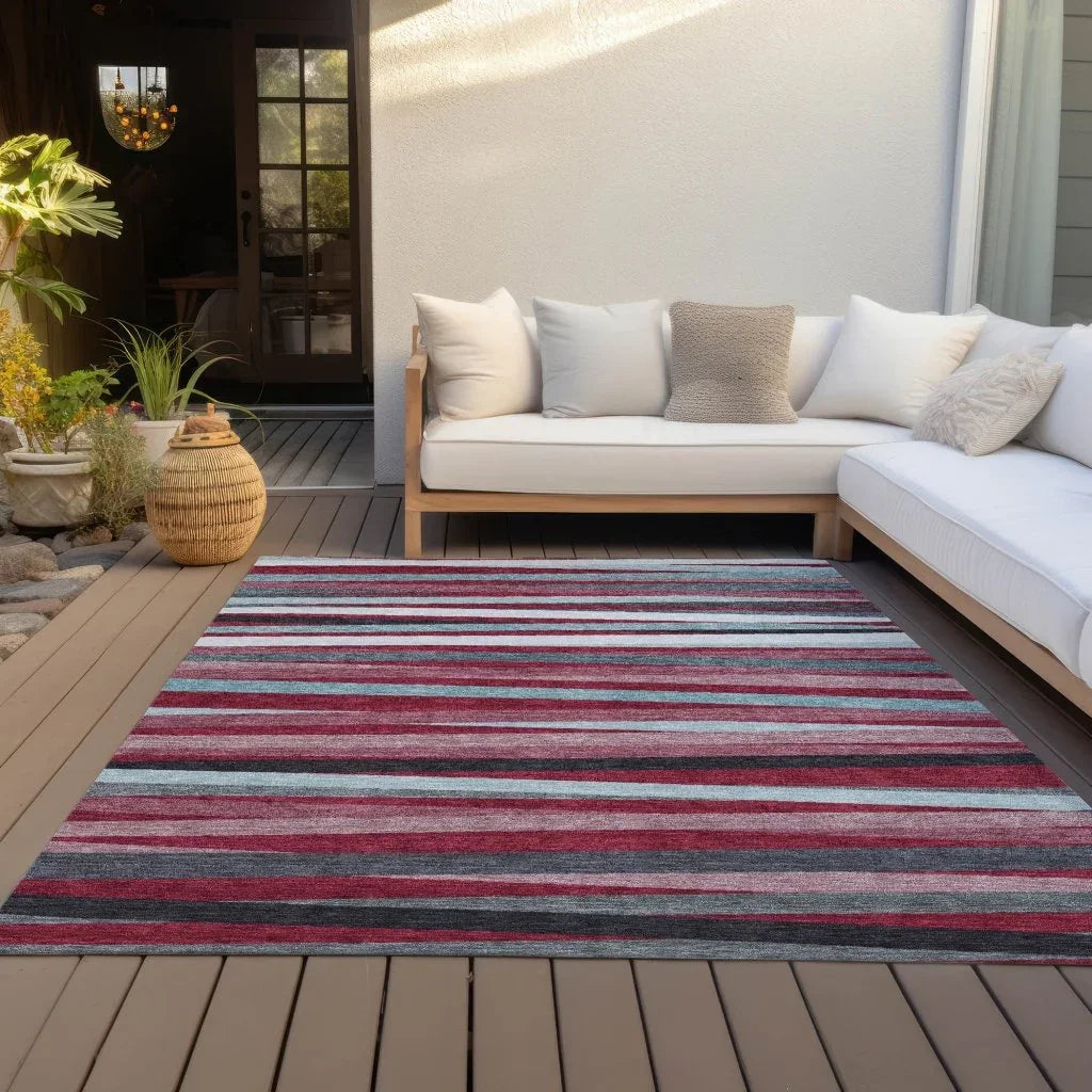 LOOMLAN Rugs Liora Red Washable Indoor-Outdoor Rug
