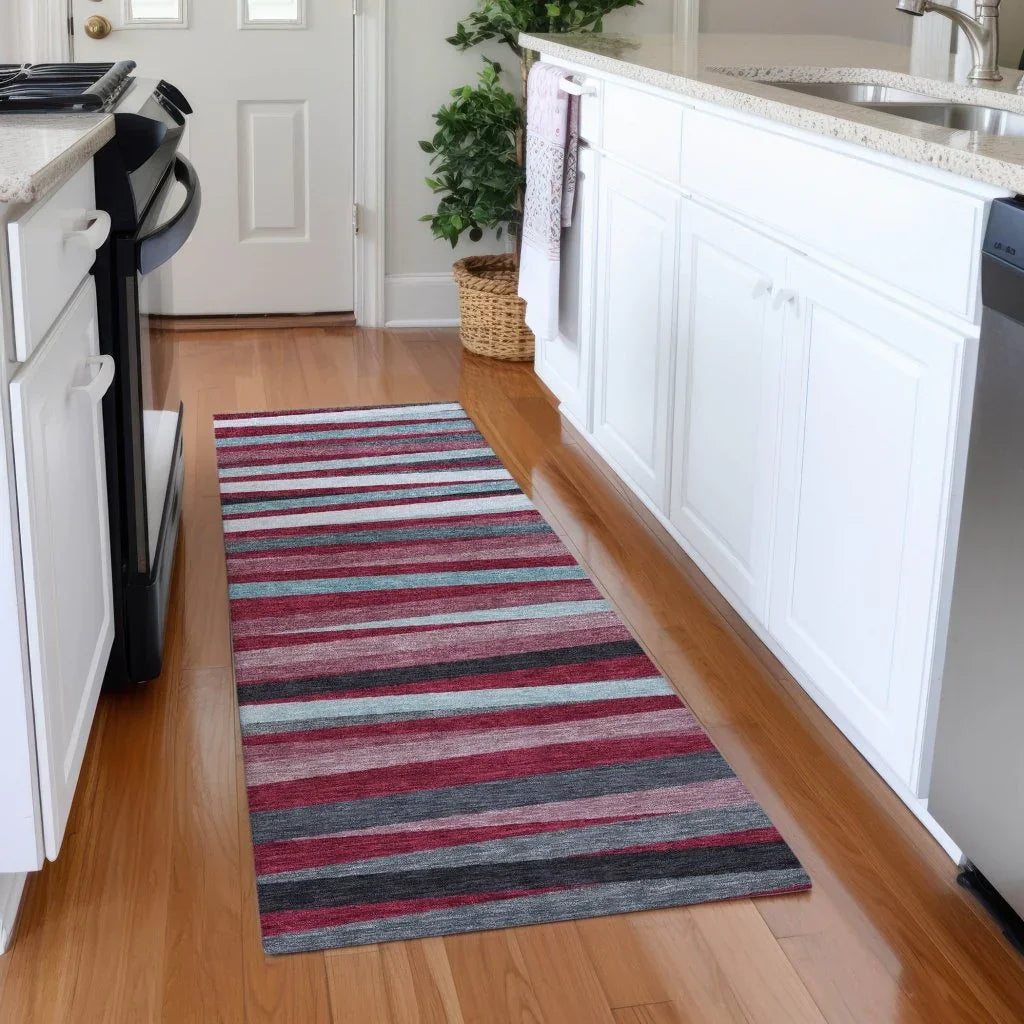 LOOMLAN Rugs Liora Red Washable Indoor-Outdoor Rug