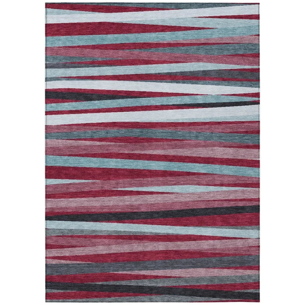 LOOMLAN Rugs Liora Red Washable Indoor-Outdoor Rug