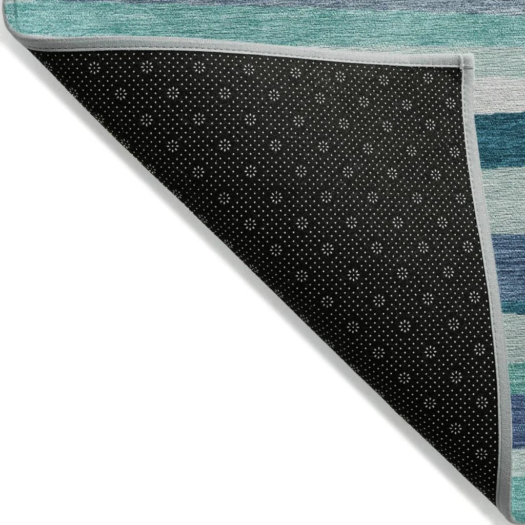 LOOMLAN Rugs Liora Teal Washable Indoor-Outdoor Rug