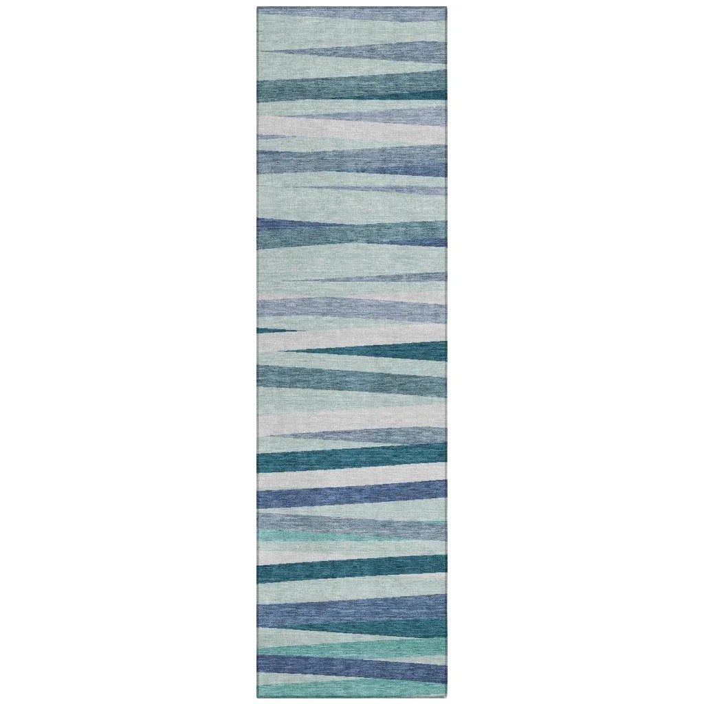 LOOMLAN Rugs Liora Teal Washable Indoor-Outdoor Rug
