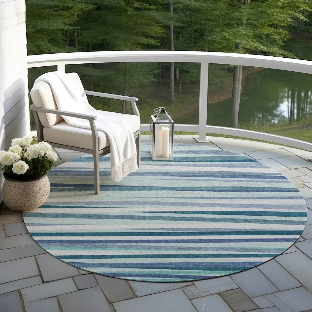 LOOMLAN Rugs Liora Teal Washable Indoor-Outdoor Rug