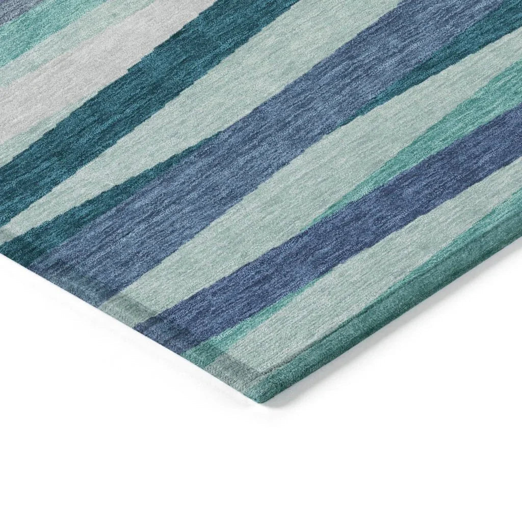LOOMLAN Rugs Liora Teal Washable Indoor-Outdoor Rug
