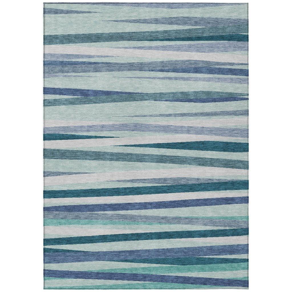 LOOMLAN Rugs Liora Teal Washable Indoor-Outdoor Rug
