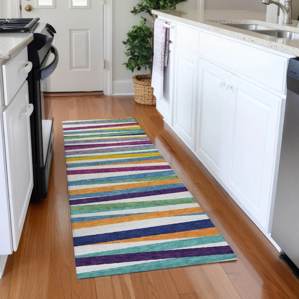 LOOMLAN Rugs Liora White Washable Indoor-Outdoor Rug