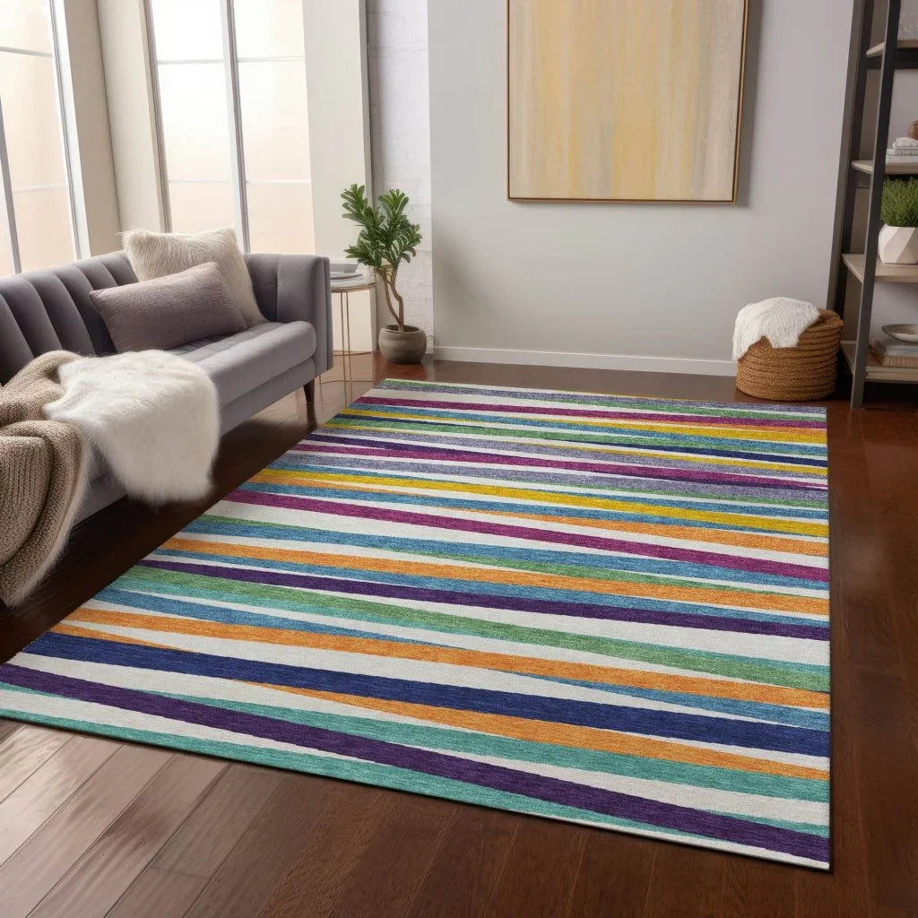 LOOMLAN Rugs Liora White Washable Indoor-Outdoor Rug