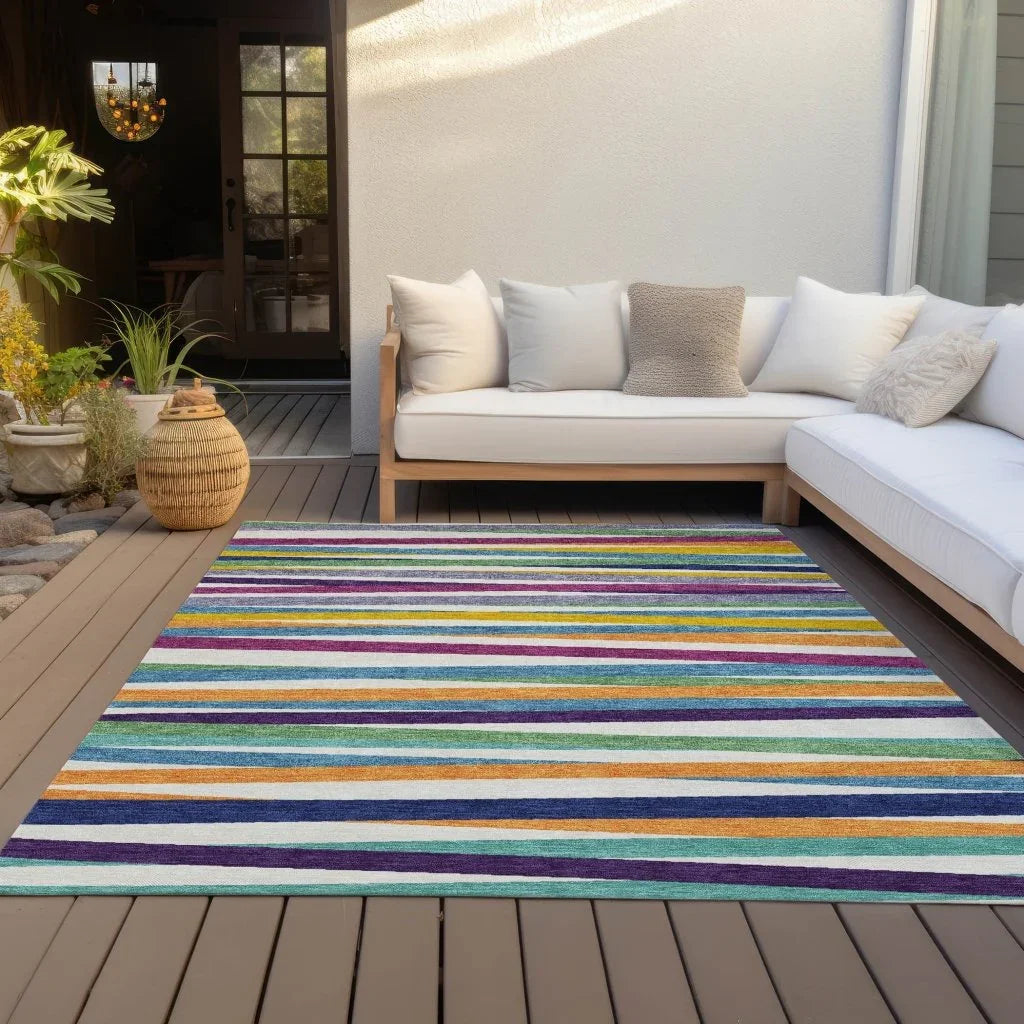 LOOMLAN Rugs Liora White Washable Indoor-Outdoor Rug
