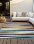 LOOMLAN Rugs Liora White Washable Indoor-Outdoor Rug