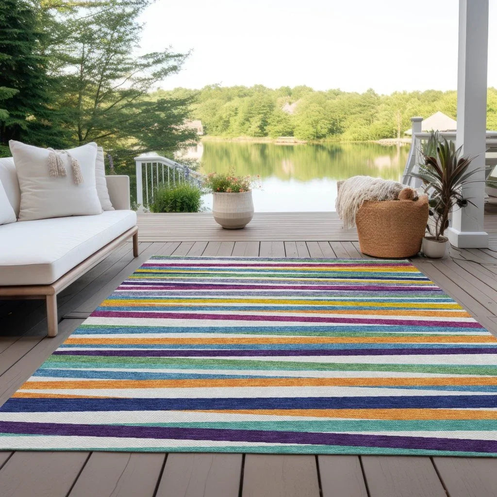 LOOMLAN Rugs Liora White Washable Indoor-Outdoor Rug
